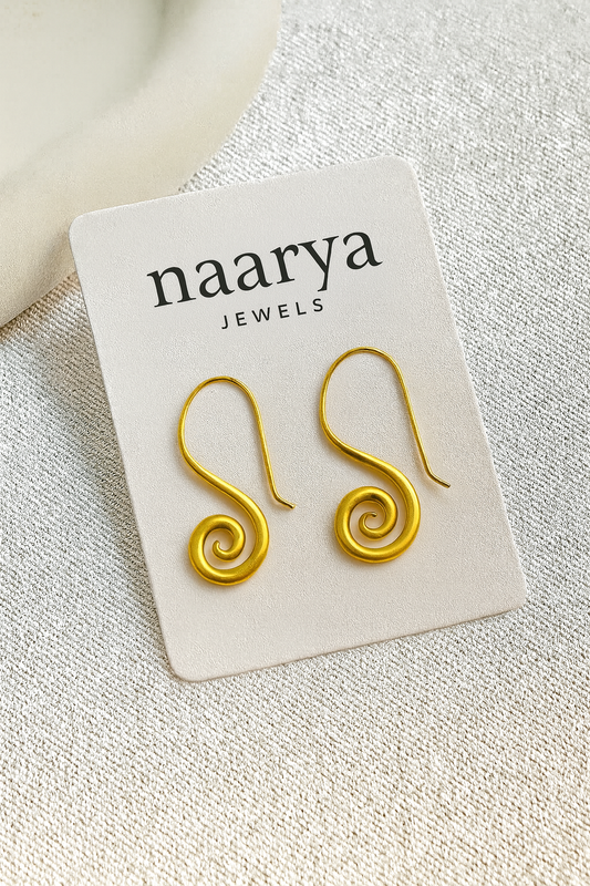 Double Swirl Brass Earrings (Anti Tarnish)