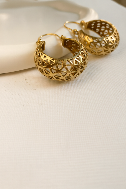 Petal Whirl Hoops (Anti Tarnish)