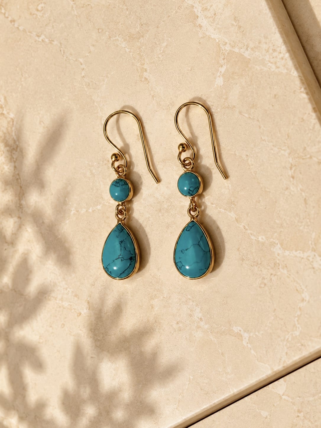 Naarya Jewels Turquoise moonstone Dewdrop Earrings