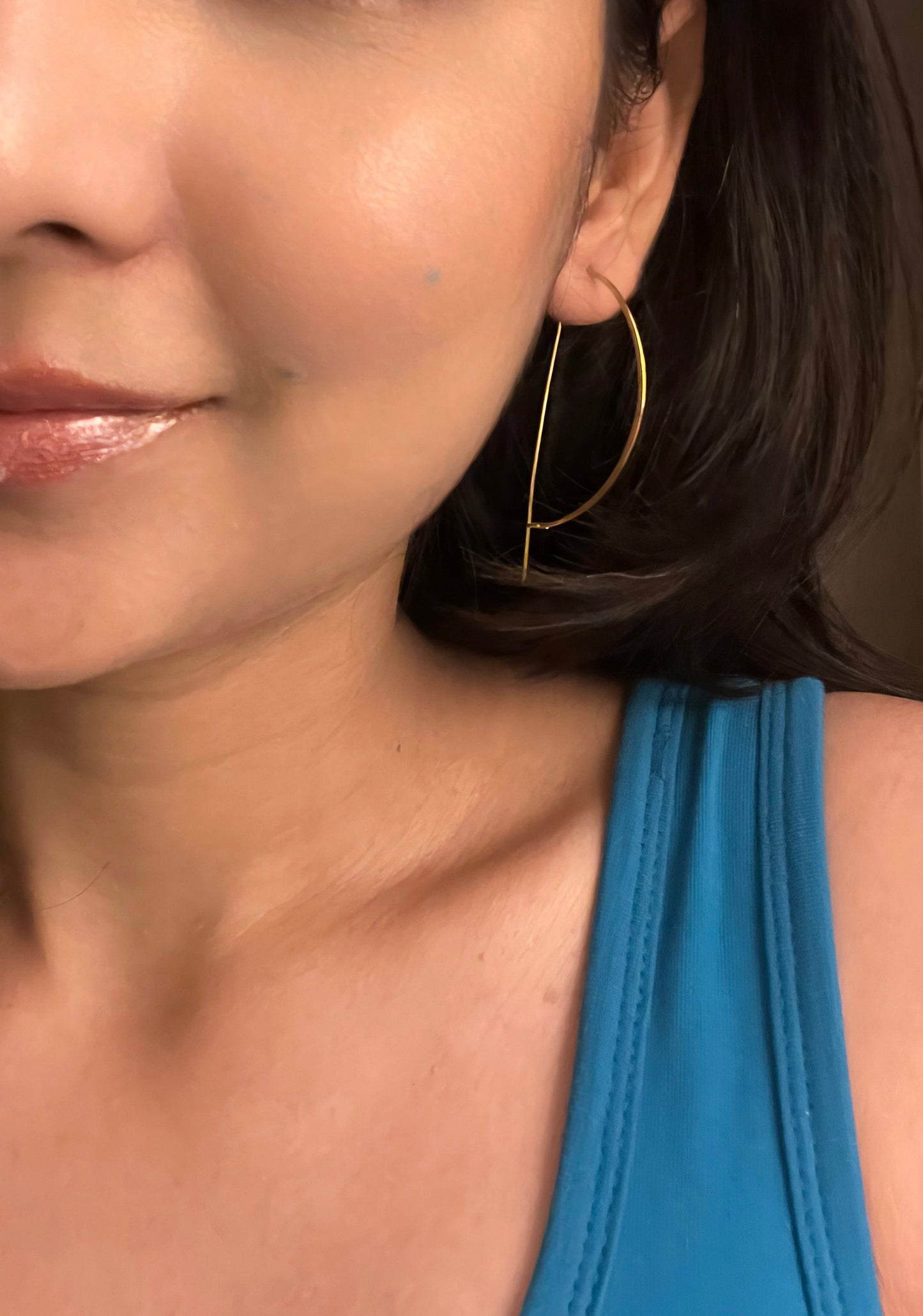 Sculptural Arc Wire Handcrafted Hoops