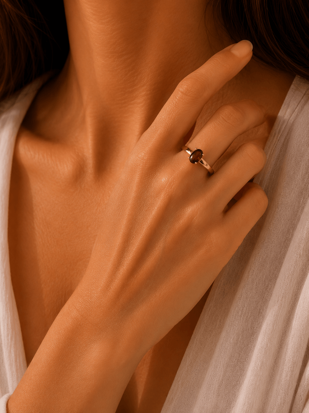 Naarya Jewels Amber Ember Garnet Ring
