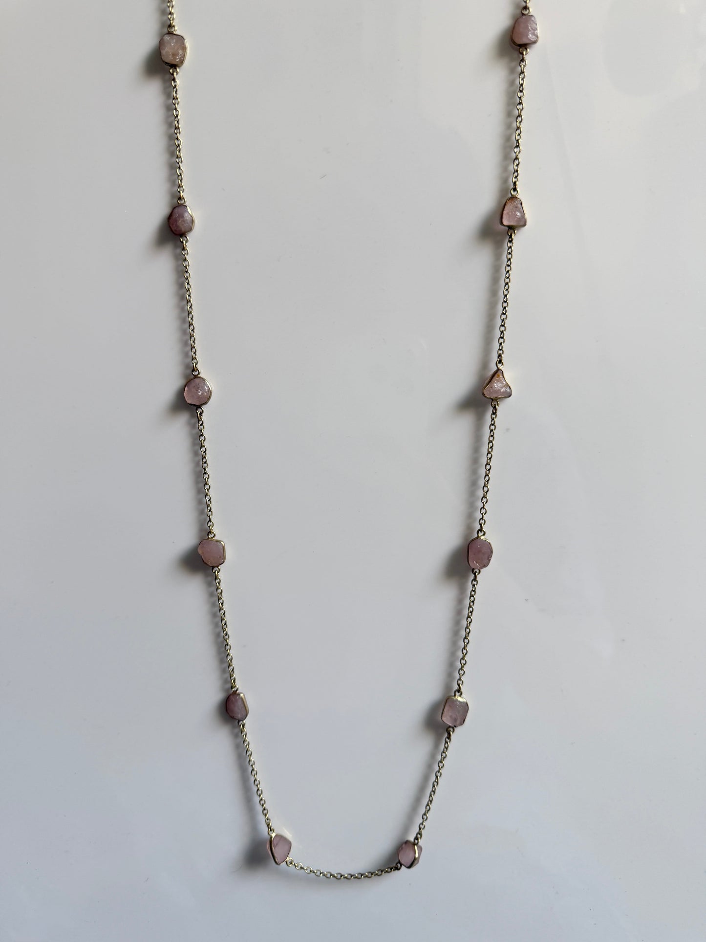 Naarya Jewels Gold / Rose Quartz Gems Silver / Gold Trail Necklace (single /Multi color)