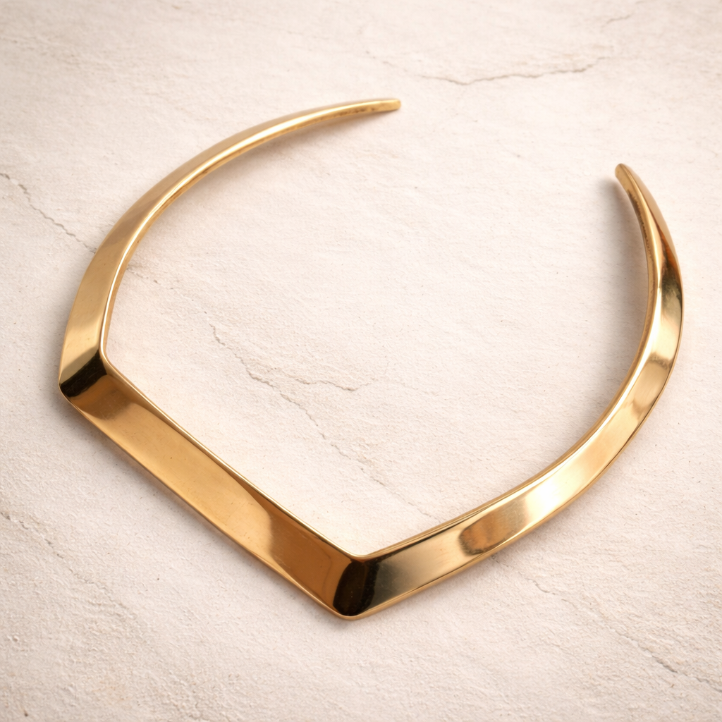 Sculpted Angular Collar Necklace( Anti Tarnish)