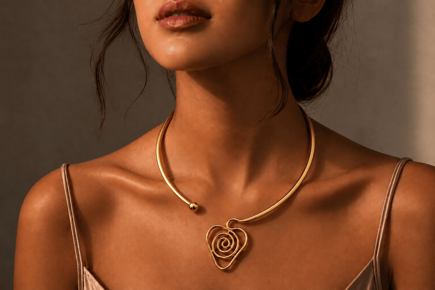 Naarya Jewels Eternal Spiral Choker Necklace (Anti Tarnish)