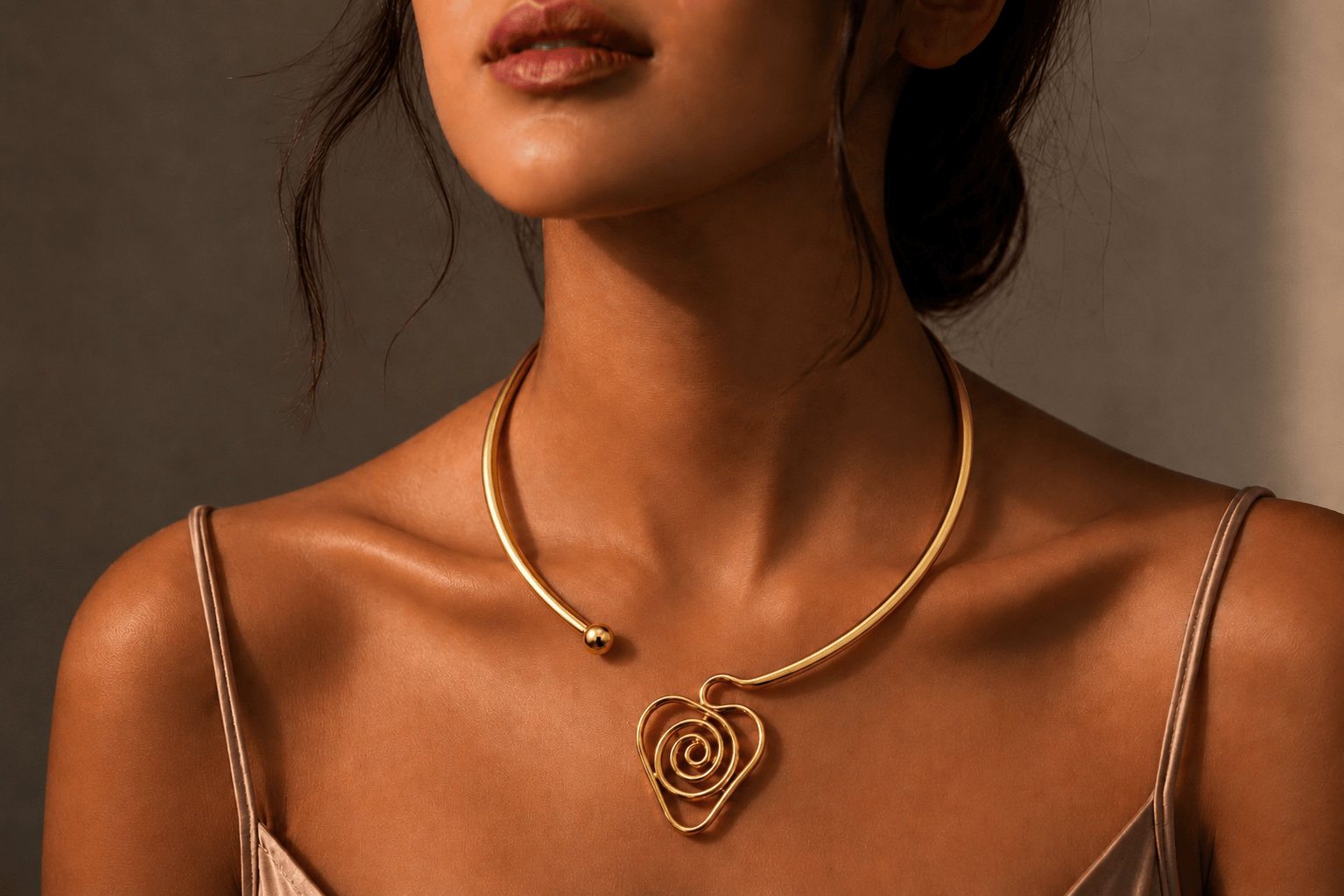 Naarya Jewels Eternal Spiral Choker Necklace (Anti Tarnish)