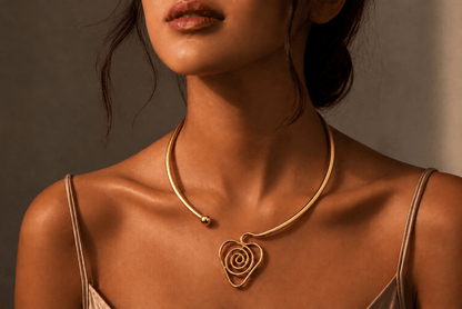 Naarya Jewels Eternal Spiral Choker Necklace (Anti Tarnish)