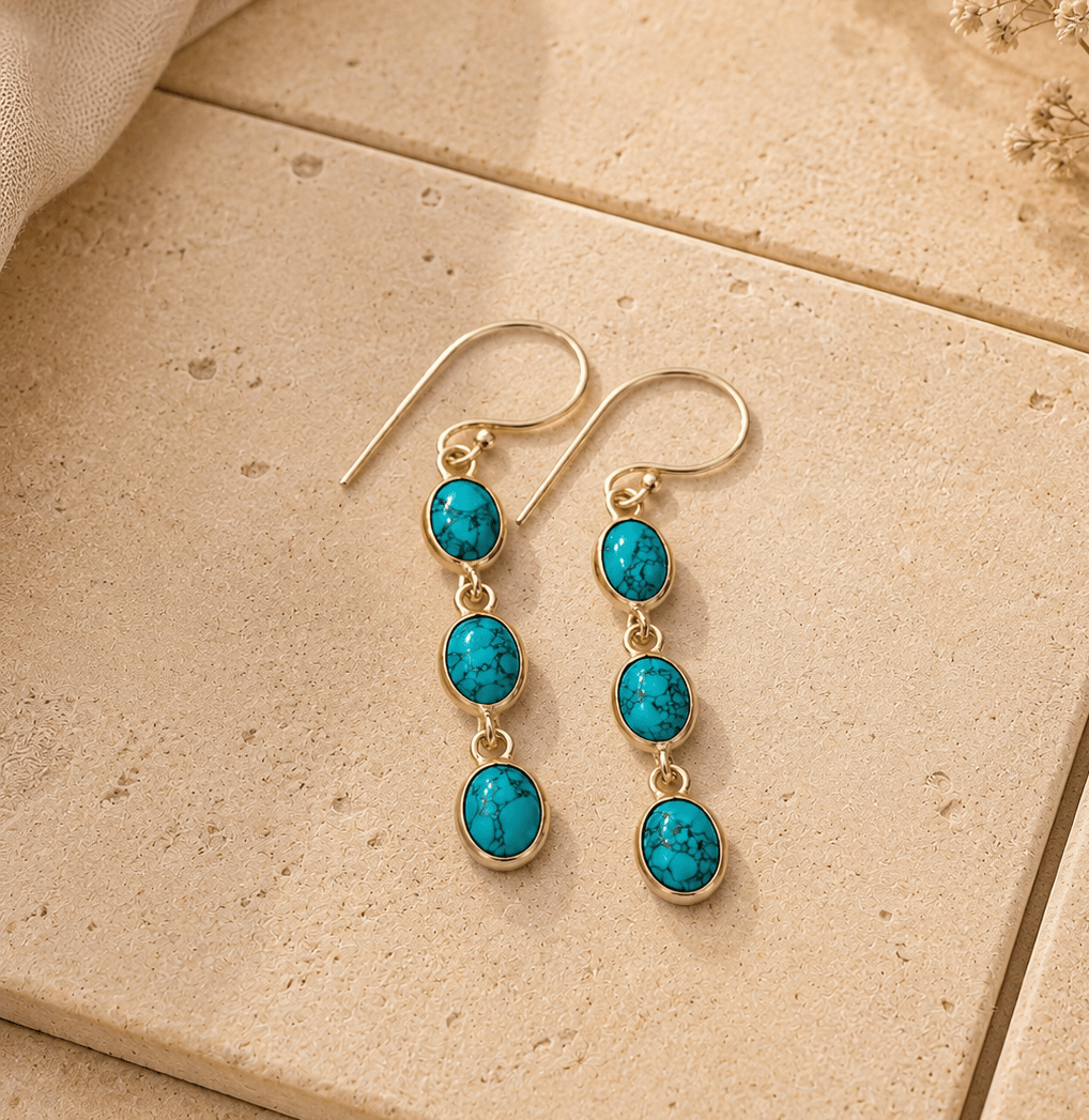 Naarya Jewels Turquoise Drop Earrings
