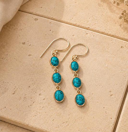 Naarya Jewels Turquoise Drop Earrings