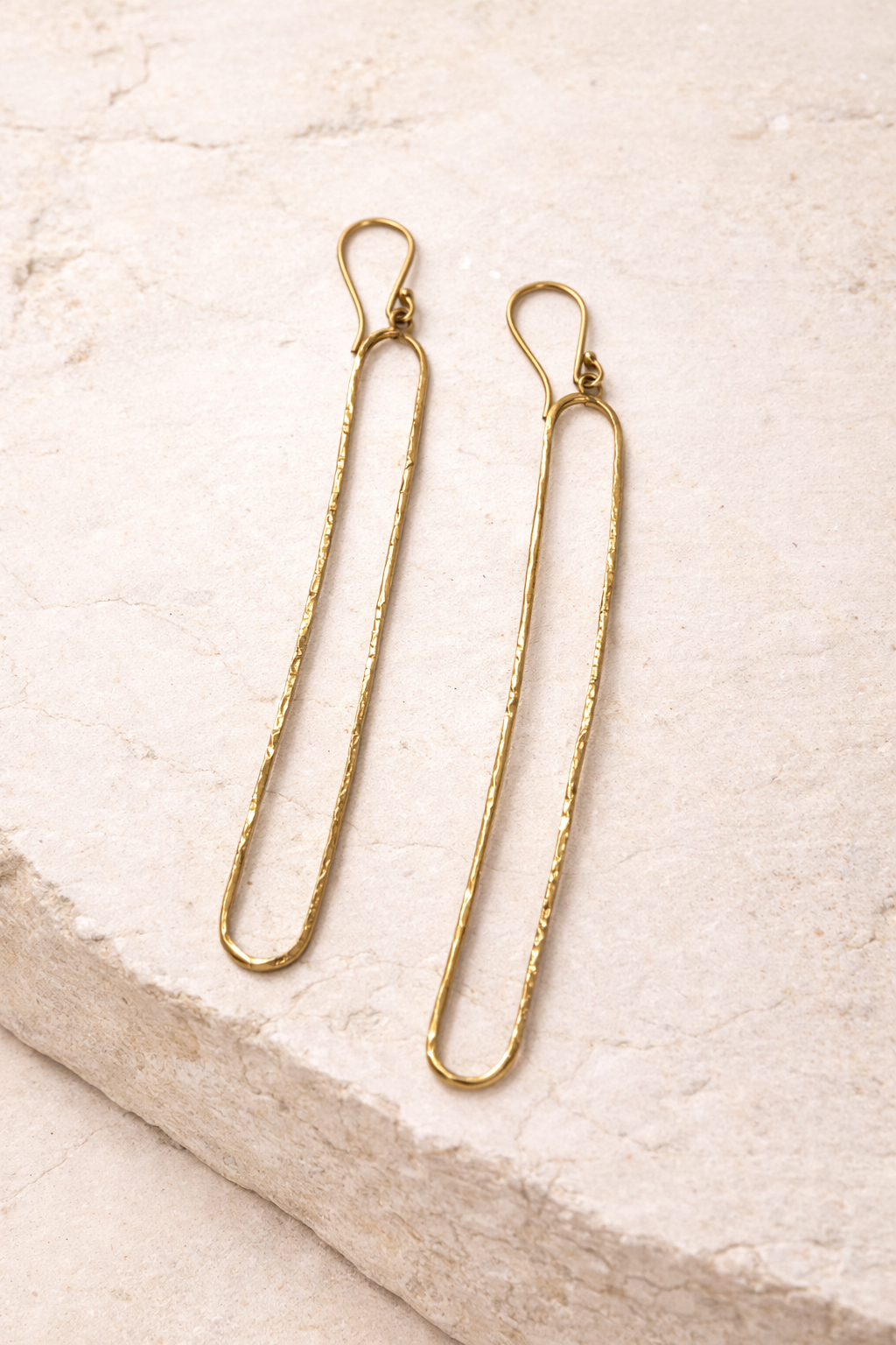 Golden Loop  Handcrafted Drop Long Earrings