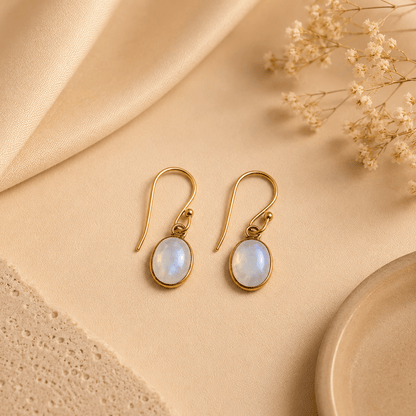 Naarya Jewels Turquoise Oval Drop Earrings