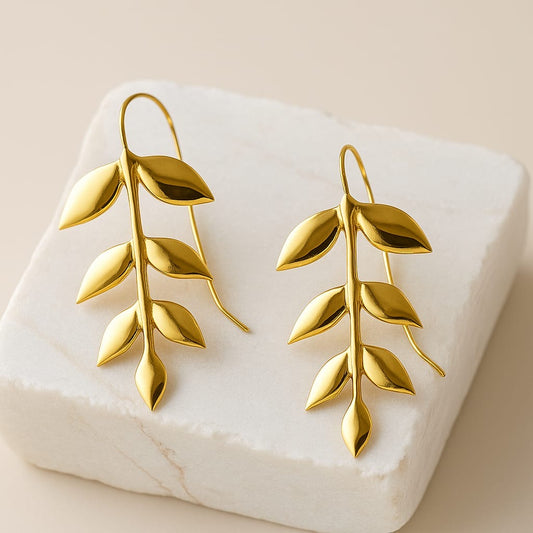 Golden Leaf Cascade Earrings