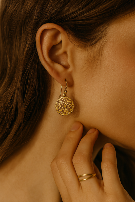Golden Mandala Bloom Earrings