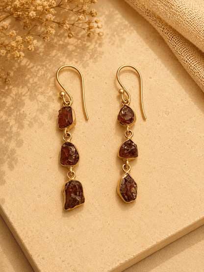 Naarya Jewels Amethyst Tier Drop Earrings