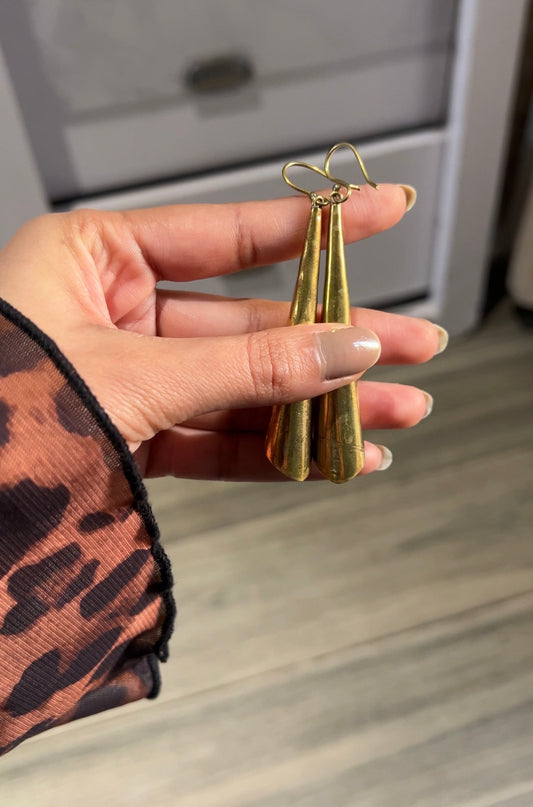 Elegance Fold Drops Brass Earring (Anti Tarnish)