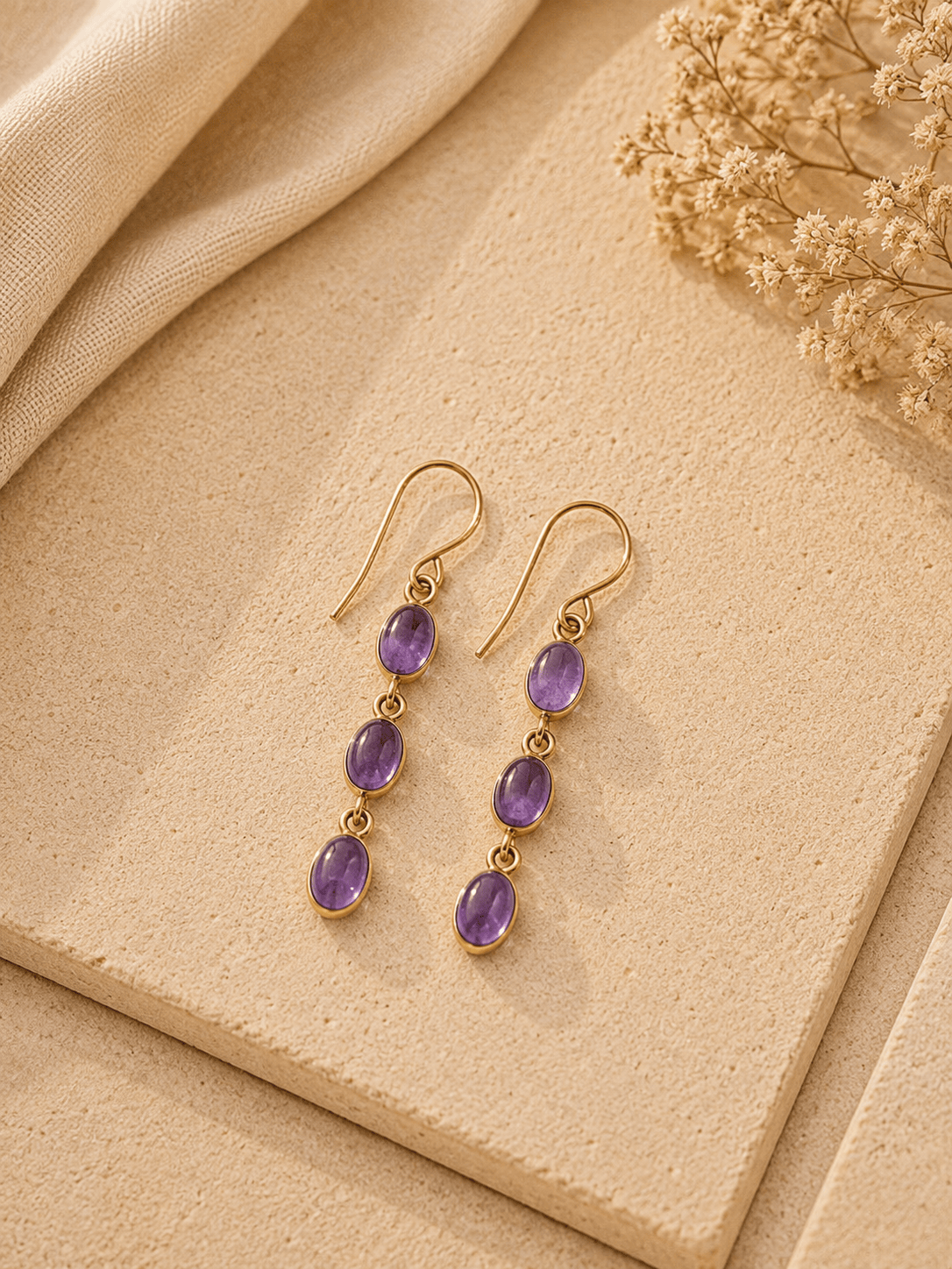 Naarya Jewels Oval Tier Drop Earrings