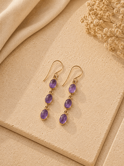 Naarya Jewels Oval Tier Drop Earrings