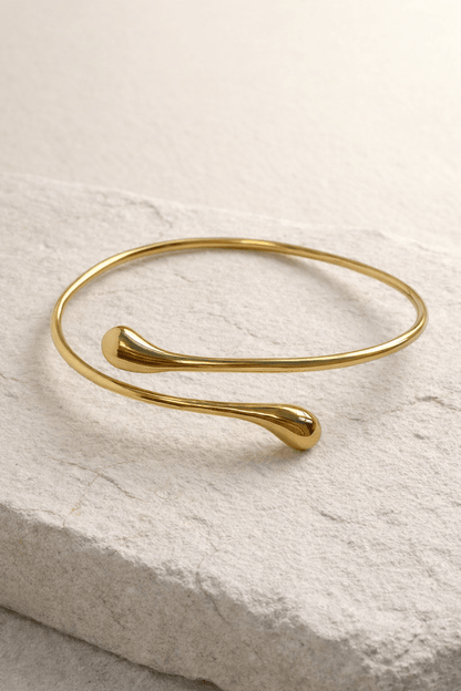 Naarya Jewels Dew Drop Curve Brass Bangle (Anti Tarnish)
