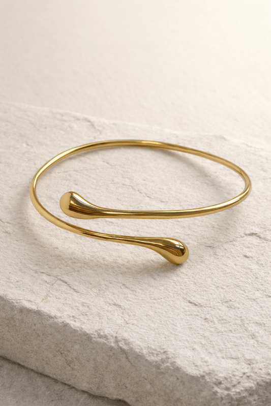 Naarya Jewels Dew Drop Curve Brass Bangle (Anti Tarnish)