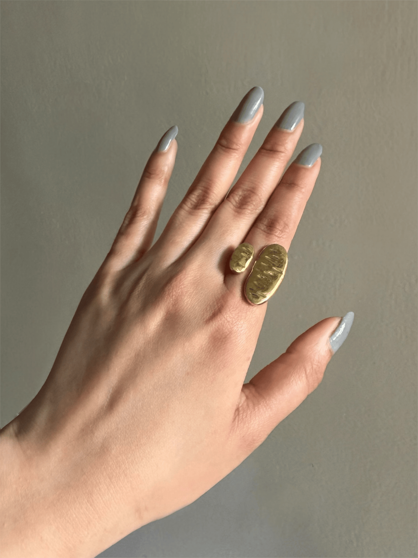 Naarya Jewels Dual Statement Abstract Gold Ring (Anti Tarnish)