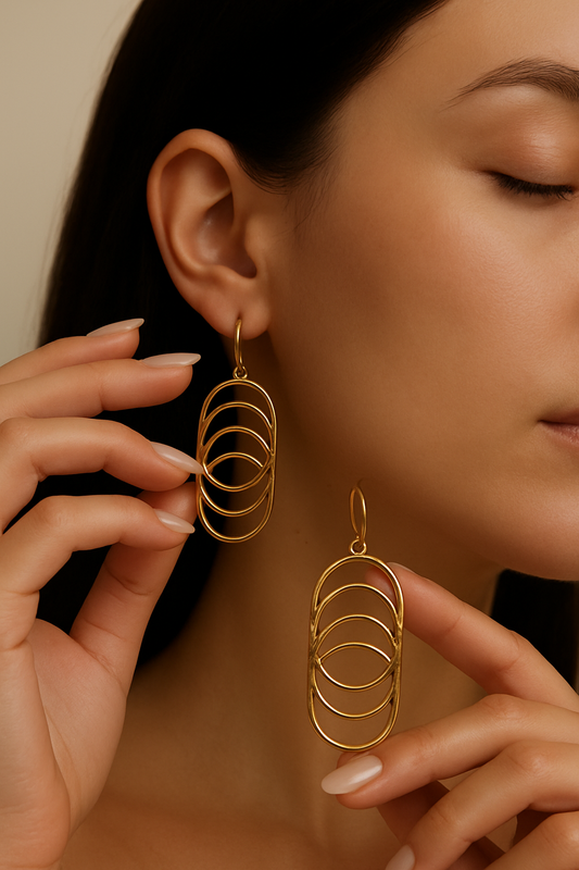 Golden Orbit Statement Earrings
