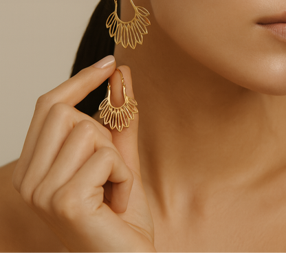 Golden Radiance Hoop Earrings