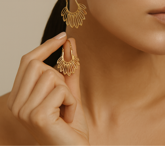 Golden Radiance Hoop Earrings