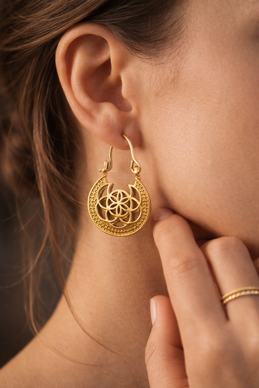 Lunar Bloom Earrings (Anti Tarnish)