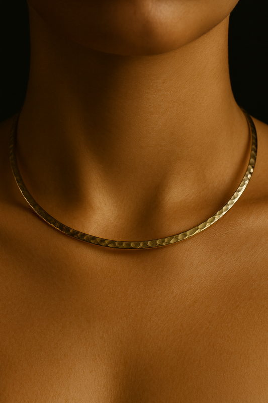 Aurora Hammered Gold Choker