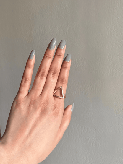Naarya Jewels Geometric Triangle Ring( Anti Tarnish)