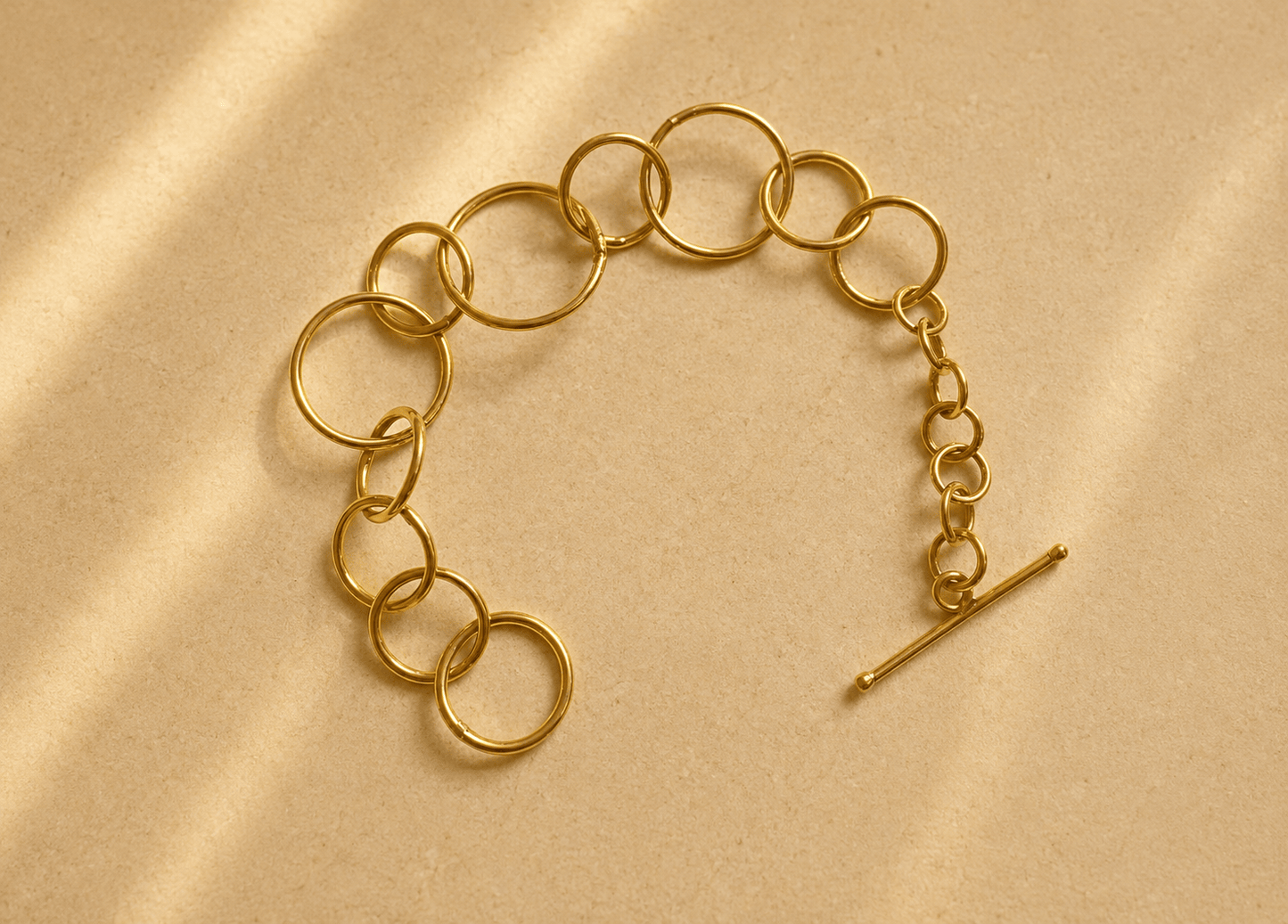 Naarya Jewels Rectangular Link chain Handcrafted Bracelet (Anti-Tarnish )