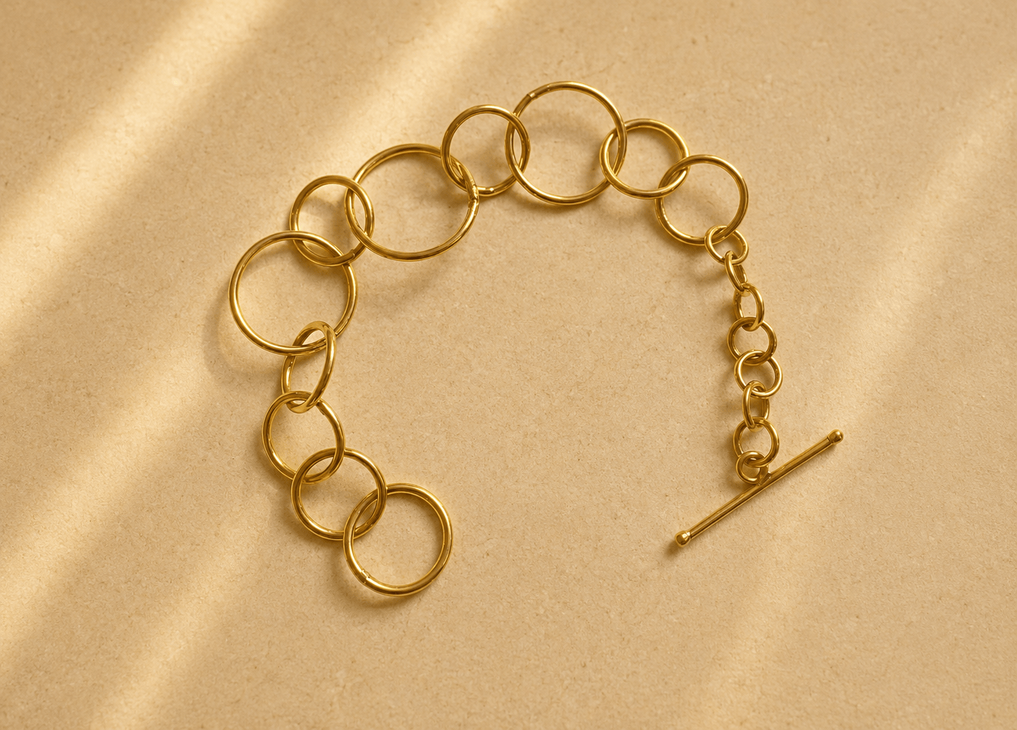 Naarya Jewels Rectangular Link chain Handcrafted Bracelet (Anti-Tarnish )