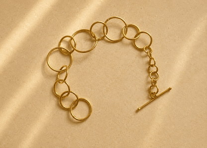 Naarya Jewels Rectangular Link chain Handcrafted Bracelet (Anti-Tarnish )