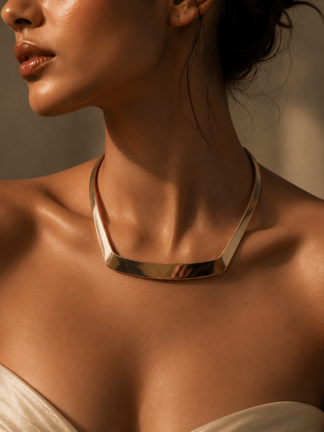 Naarya Jewels Sculpted Angular Collar Necklace( Anti Tarnish)