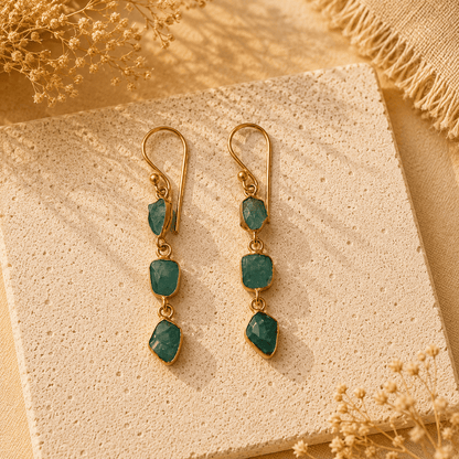 Naarya Jewels Amethyst Tier Drop Earrings