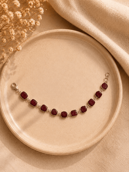 Naarya Jewels Natural Garnet Lapis Lazuli -The Stone of Truth Bracelet
