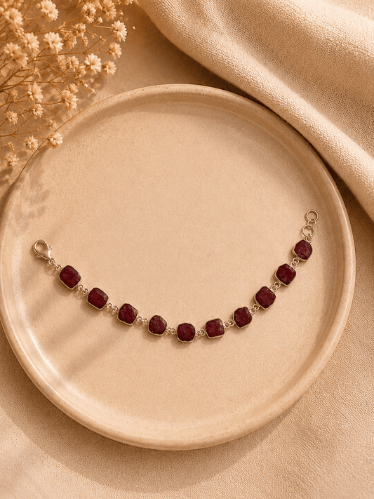 Naarya Jewels Natural Garnet Lapis Lazuli -The Stone of Truth Bracelet