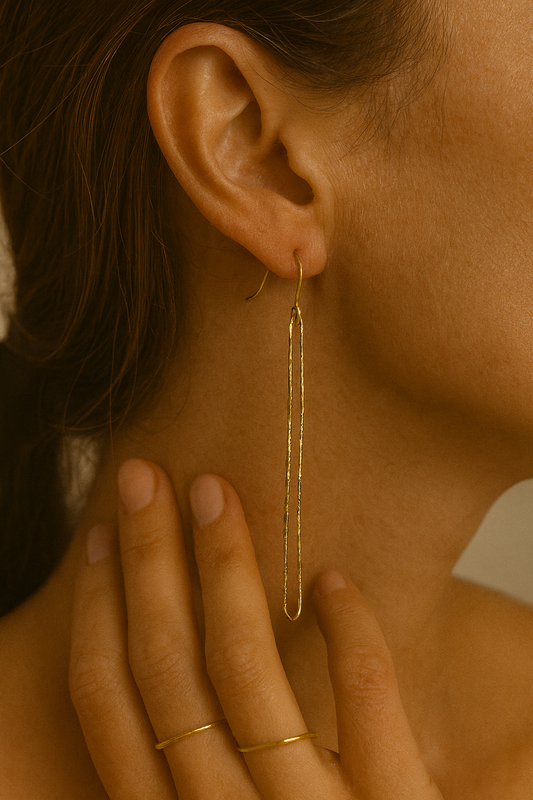 Golden Loop Drop Long Earrings