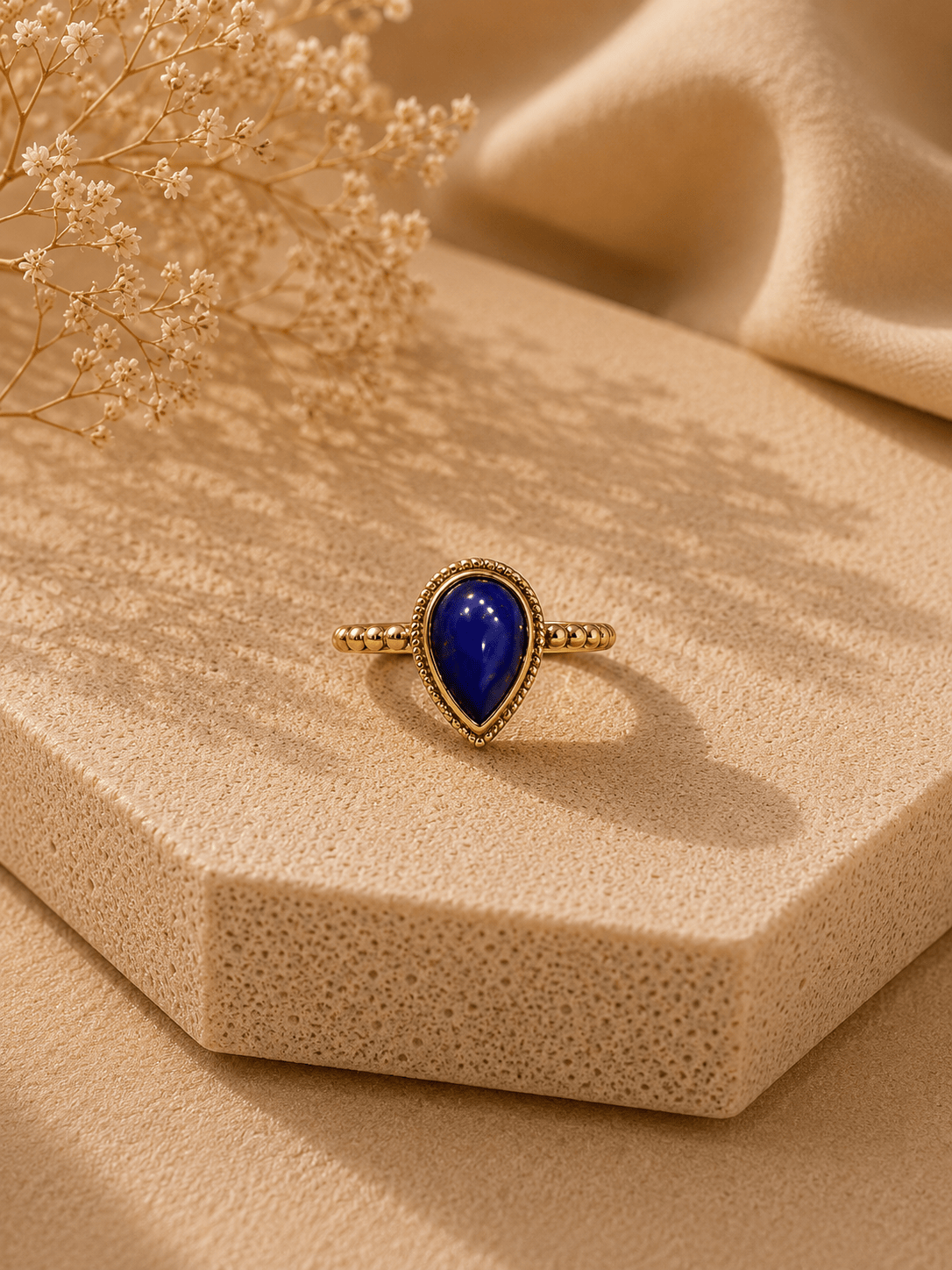 Naarya Jewels Lapis / 16 Goldstone Pear cut Ring
