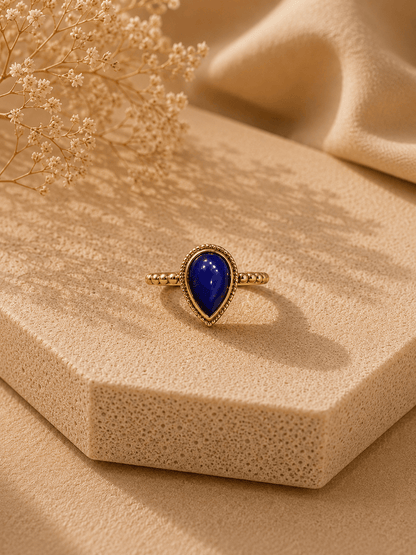 Naarya Jewels Lapis / 16 Goldstone Pear cut Ring