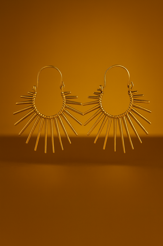 Golden Sunburst Hoops