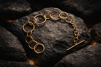 Circle Link chain Handcrafted bracelet (Anti-Tarnish)