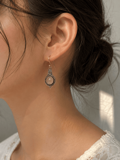 Naarya Jewels Earrings pink opal Lapis Lazuli Tribal Drop Earrings