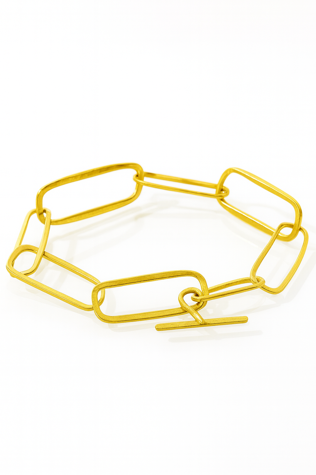 Rectangular Link Brass Bracelet (Anti Tarnish)