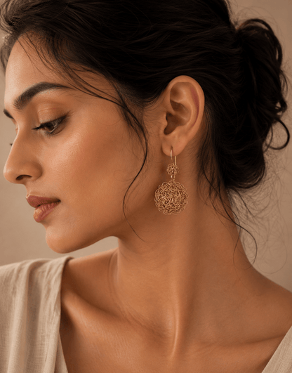 Naarya Jewels Celeste Wire Bloom Earrings (Anti Tarnish)