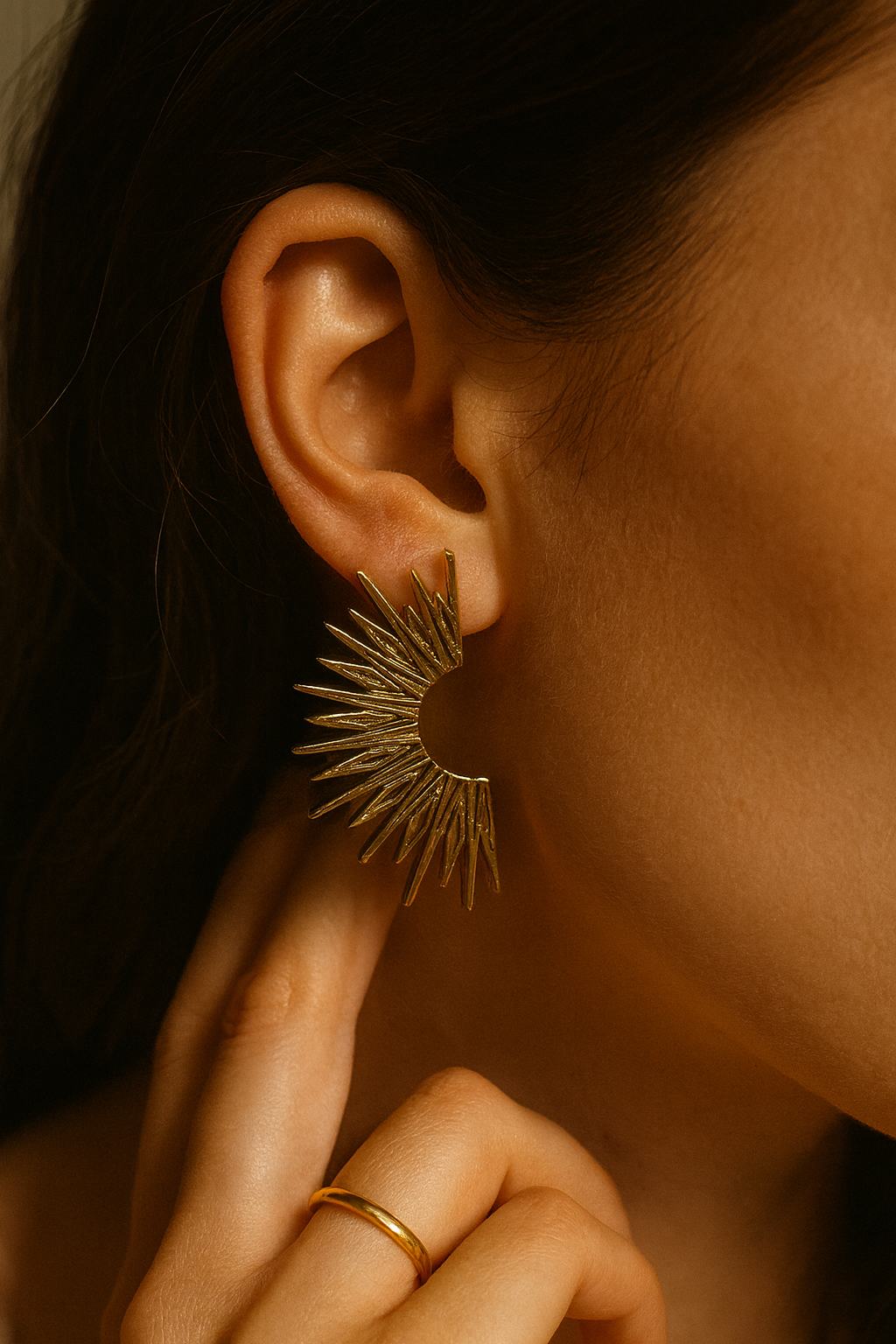 Golden Radiance Sunburst Earrings
