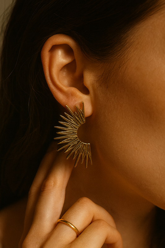 Golden Radiance Sunburst Earrings