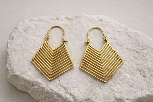 Chevron Line Drop Earrings