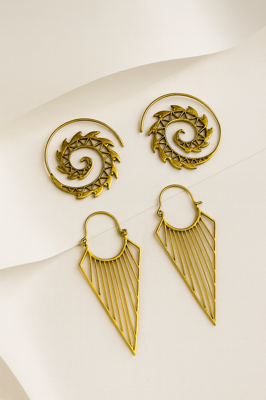Golden Glow Earring Combo (Anti Tarnish)