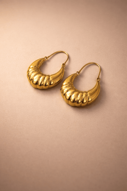 Naarya Jewels Demi Circle Gold Hoop Earrings  (Anti Tarnish)