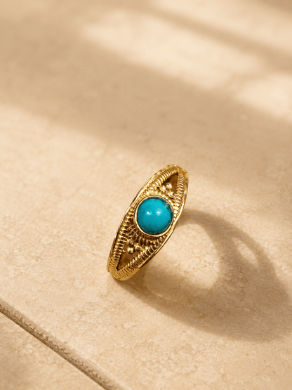 Naarya Jewels turquoise / 14 Signet Gem Ring
